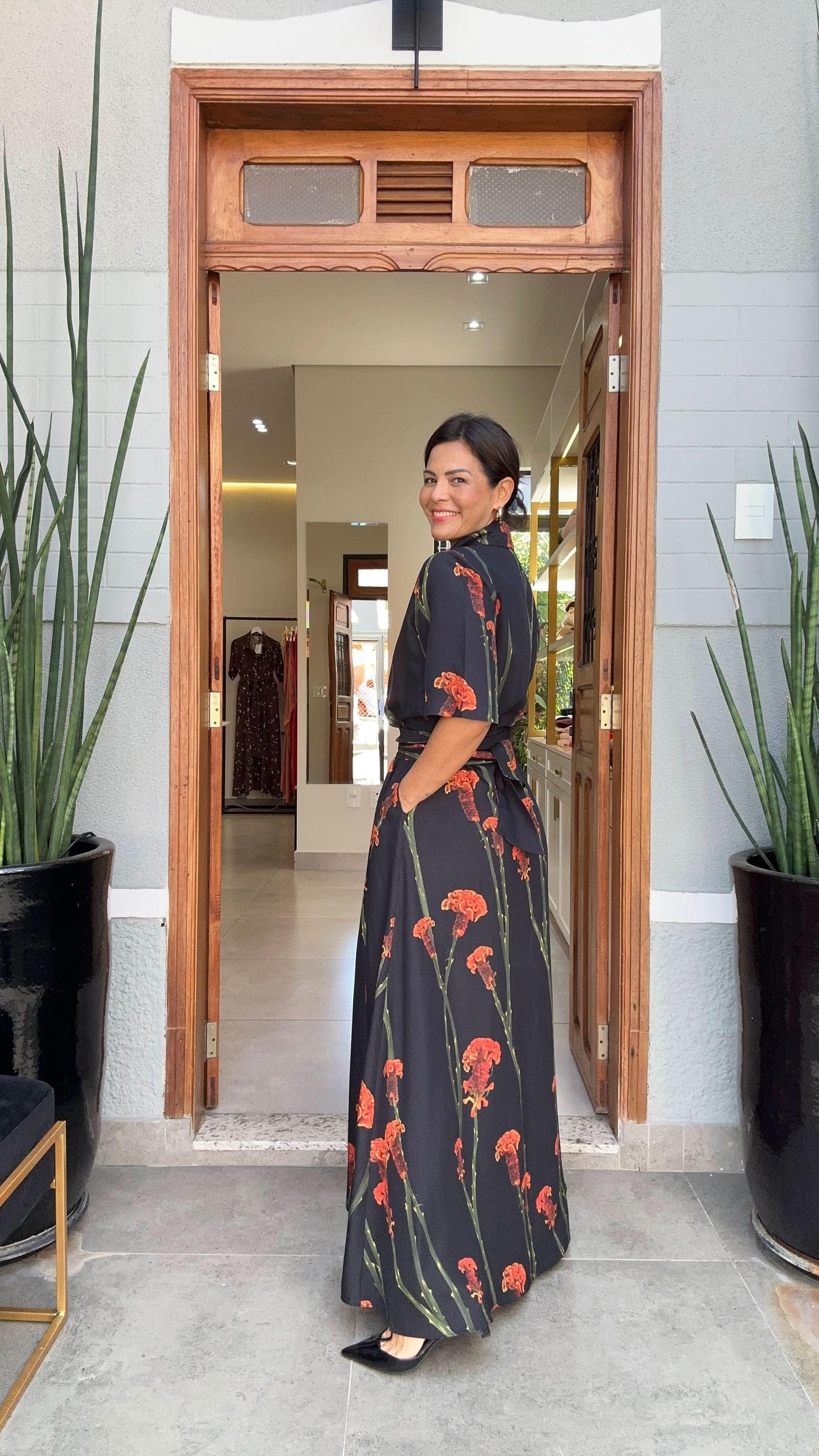 Vestido Chemisier Viscose Flor EZILDINHA