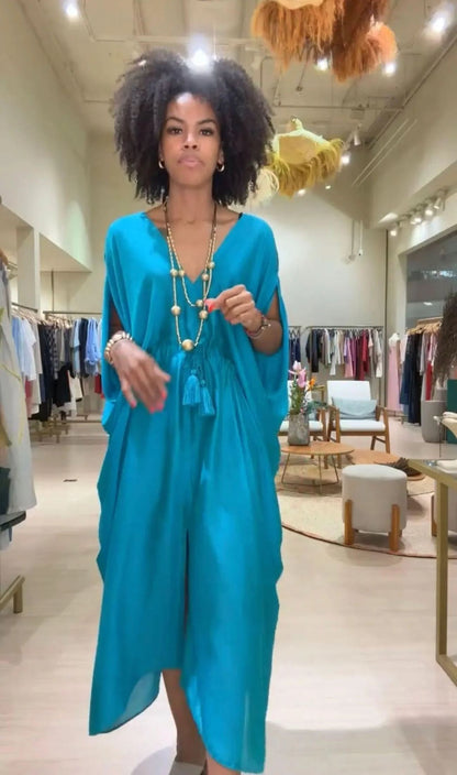 Kaftan Sardenha Seda Pura Ezildinha