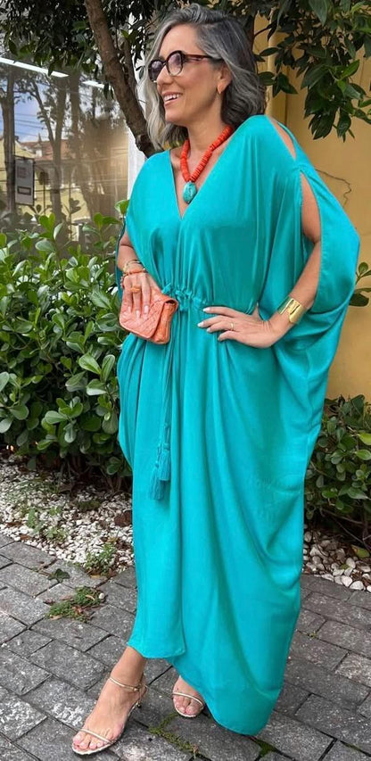 Kaftan Sardenha Seda Pura Ezildinha