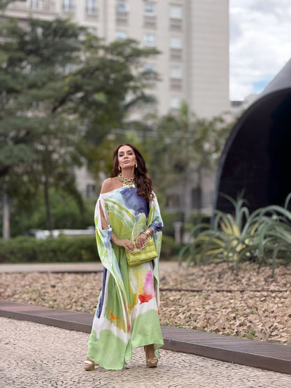 Vestido Kaftan Aquarela EZILDINHA