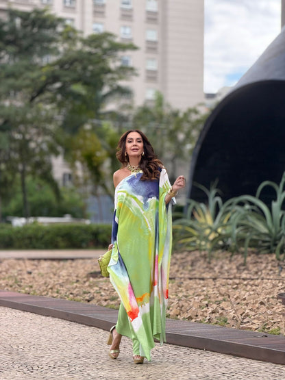 Vestido Kaftan Aquarela EZILDINHA