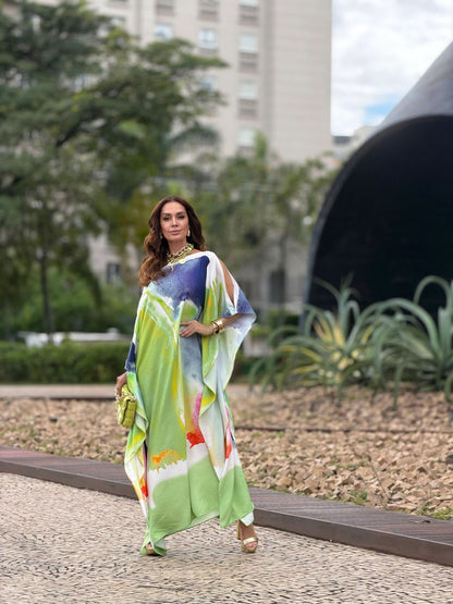 Vestido Kaftan Aquarela EZILDINHA