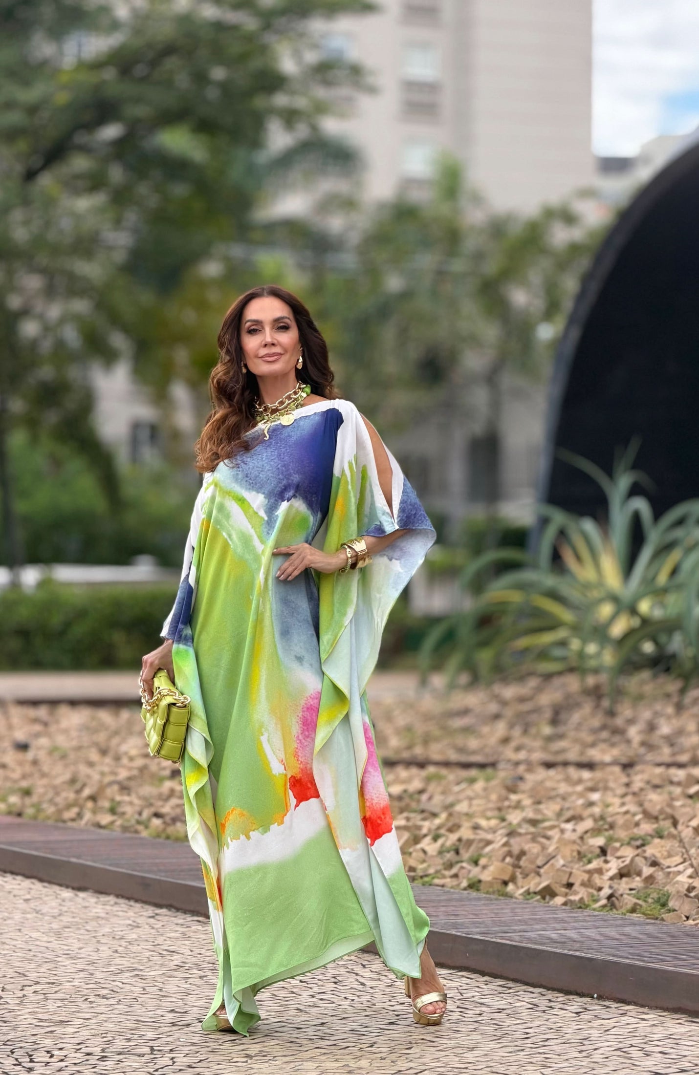 Vestido Kaftan Aquarela EZILDINHA