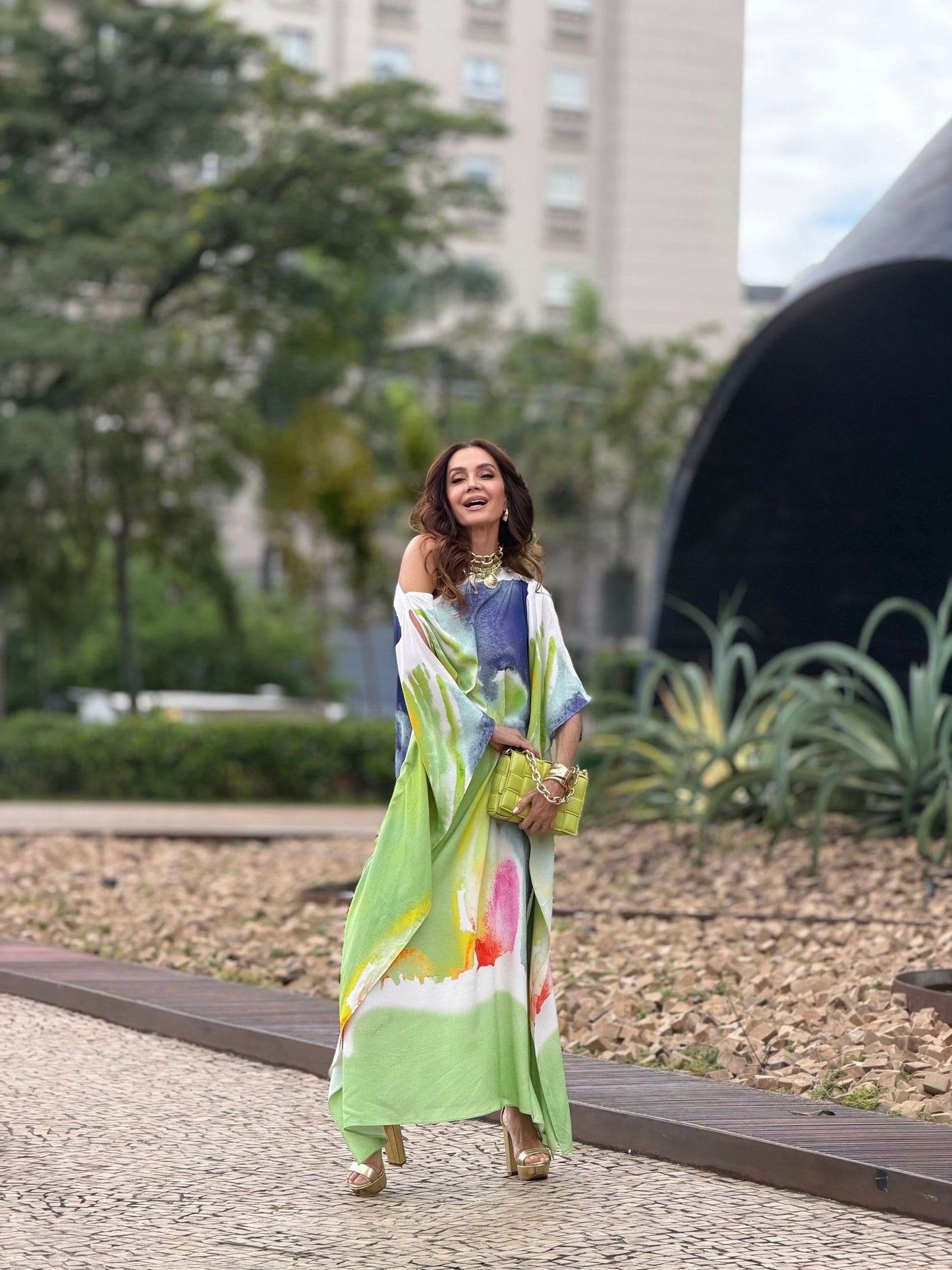 Vestido Kaftan Aquarela EZILDINHA