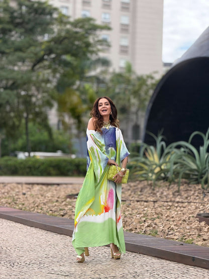 Vestido Kaftan Aquarela EZILDINHA