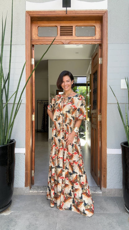 Vestido Camila Estampa Carmel EZILDINHA