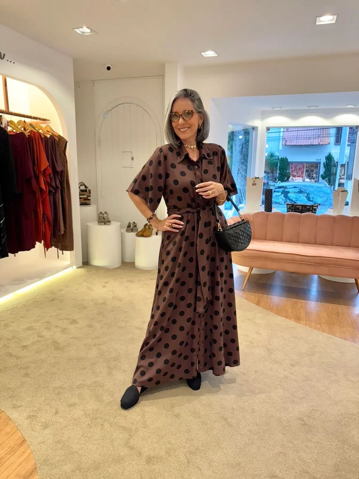 Vestido Chemisier Poá EZILDINHA
