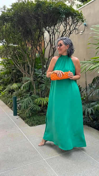 Vestido Laço em Seda Pura EZILDINHA