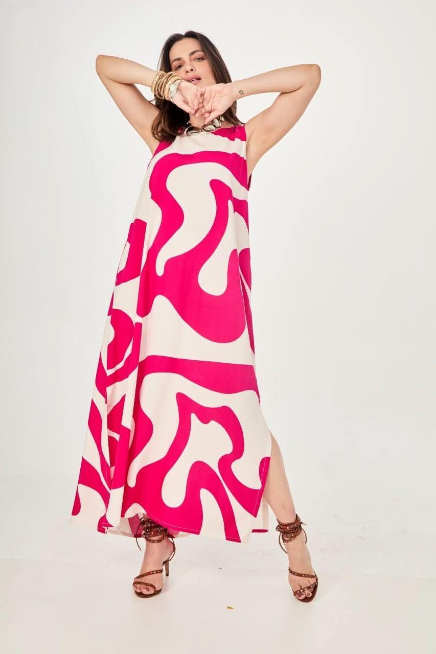 Vestido Waves Pink Ezildinha